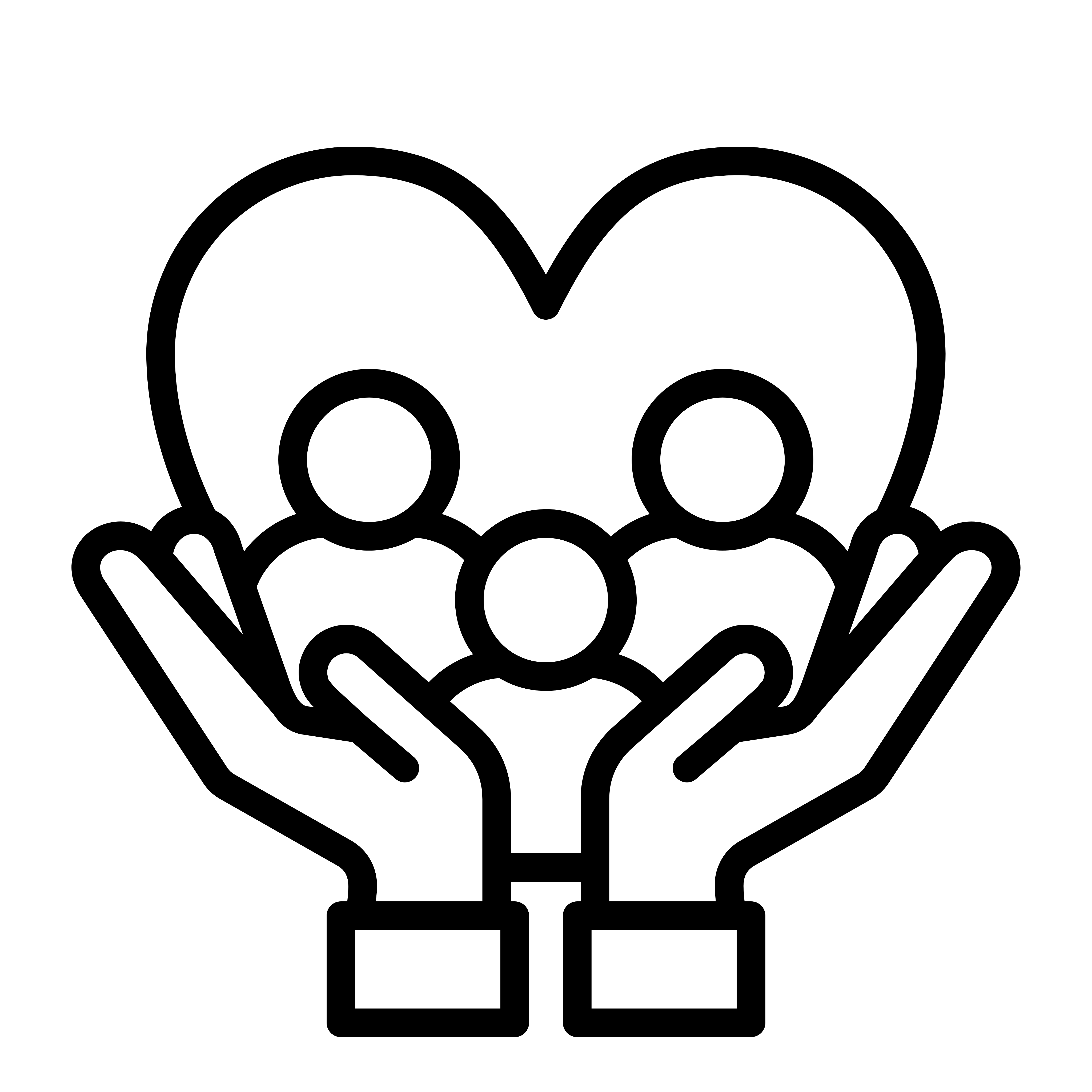 Heart with family icon