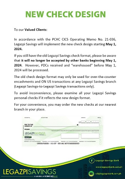 Legazpi Savings Bank Advisory