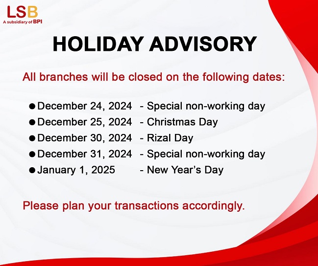Legazpi Savings Bank Advisory