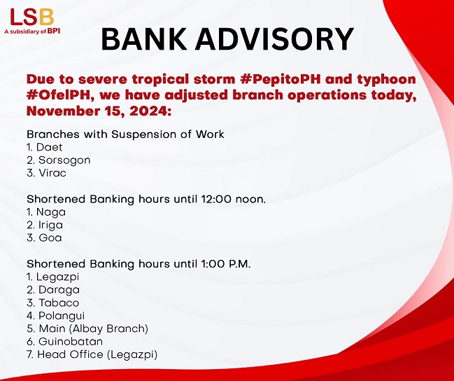 Legazpi Savings Bank Advisory