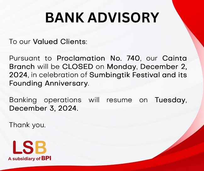 Legazpi Savings Bank Advisory