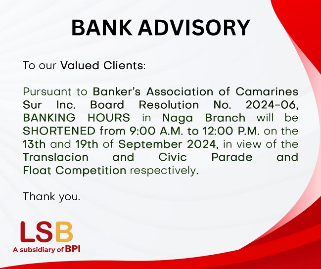 Legazpi Savings Bank Advisory