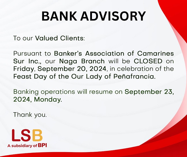 Legazpi Savings Bank Advisory